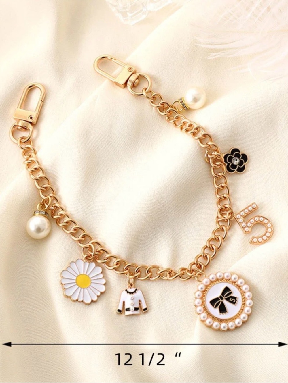 Luxury Bag Charm with Camelia flower Amazing NWOT